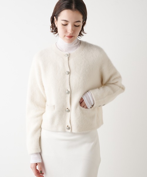 Whim Gazette（ウィムガゼット）の「カシミヤ混ファーニットジャケット