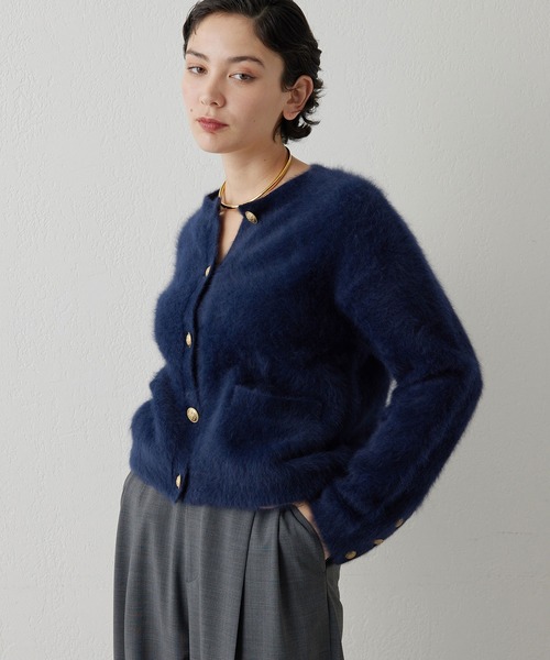 Whim Gazette（ウィムガゼット）の「カシミヤ混ファーニットジャケット