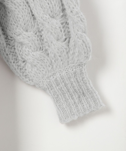 Heather（ヘザー）の「フトケーブルチュニックニット　 149618（ニット/セーター・レディース・ブルーグレー/チャコールグレー/ホワイト・FREE）」の20枚目の写真