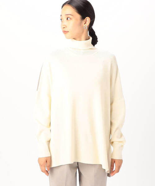 COMME CA ISM（コムサイズム）の「バイカラー　ポンチョニット（ニット/セーター・レディース・ネイビー/アイボリー/チャコール・FREE）」の16枚目の写真