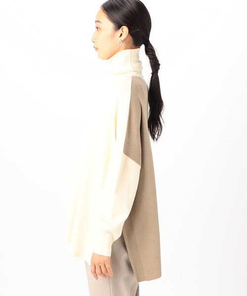 COMME CA ISM（コムサイズム）の「バイカラー　ポンチョニット（ニット/セーター・レディース・ネイビー/アイボリー/チャコール・FREE）」の17枚目の写真