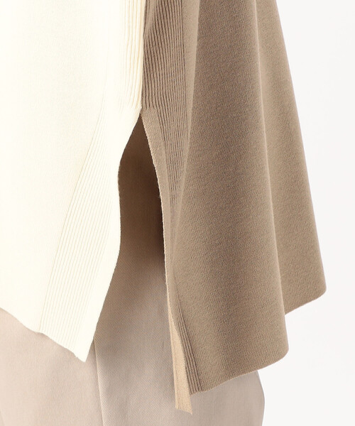 COMME CA ISM（コムサイズム）の「バイカラー　ポンチョニット（ニット/セーター・レディース・ネイビー/アイボリー/チャコール・FREE）」の21枚目の写真