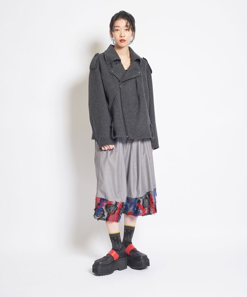 gomme(ゴム)の「モッサ ビッグライダース(ライダースジャケット・メンズ・ブラック/チャコールグレー・MEDIUM)」の3枚目の写真