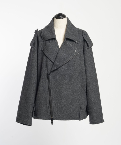 gomme(ゴム)の「モッサ ビッグライダース(ライダースジャケット・メンズ・ブラック/チャコールグレー・MEDIUM)」の10枚目の写真