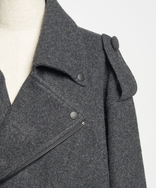 gomme(ゴム)の「モッサ ビッグライダース(ライダースジャケット・メンズ・ブラック/チャコールグレー・MEDIUM)」の14枚目の写真