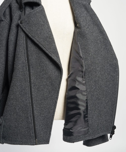 gomme(ゴム)の「モッサ ビッグライダース(ライダースジャケット・メンズ・ブラック/チャコールグレー・MEDIUM)」の21枚目の写真