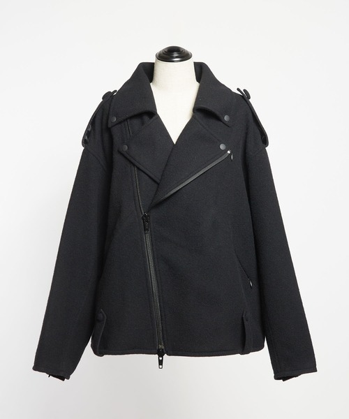 gomme(ゴム)の「モッサ ビッグライダース(ライダースジャケット・メンズ・ブラック/チャコールグレー・MEDIUM)」の22枚目の写真