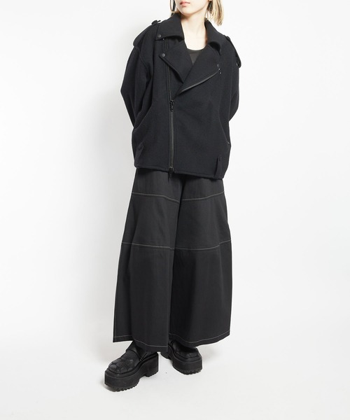 gomme(ゴム)の「モッサ ビッグライダース(ライダースジャケット・メンズ・ブラック/チャコールグレー・MEDIUM)」の7枚目の写真