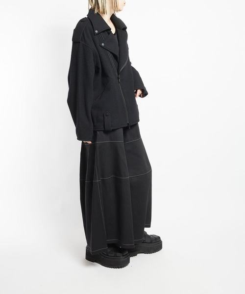 gomme(ゴム)の「モッサ ビッグライダース(ライダースジャケット・メンズ・ブラック/チャコールグレー・MEDIUM)」の8枚目の写真