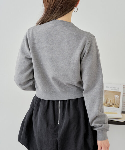 Chico（チコ）の「【SET ITEM】配色ボタンコンパクトカーデ