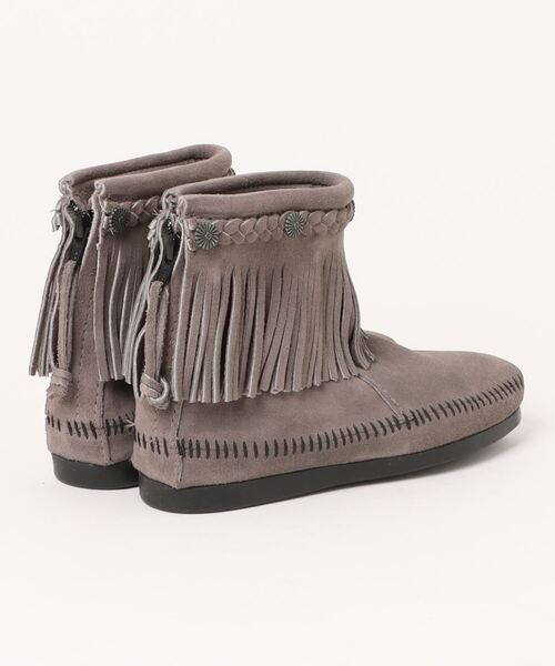 Minnetonka(ミネトンカ)の「《MINNETONKA》ハイ トップ バック ジッパー HI TOP BACK ZIP BOOTS(ブーツ・レディース・グレー/ブラック・6/5.5)」の3枚目の写真