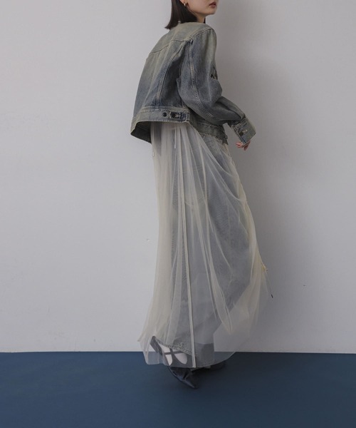 SENSE OF PLACE by URBAN RESEARCH(センスオブプレイスバイアーバンリサーチ)の「チュールレイヤードキャミワンピース(ワンピース・レディース・アイボリー/ブラウン/チャコールグレー・ONE)」の6枚目の写真