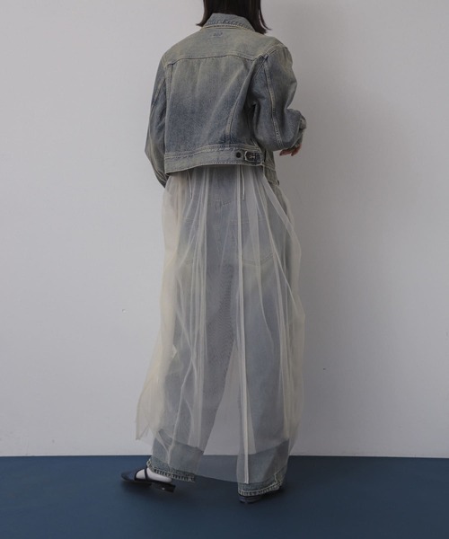 SENSE OF PLACE by URBAN RESEARCH(センスオブプレイスバイアーバンリサーチ)の「チュールレイヤードキャミワンピース(ワンピース・レディース・アイボリー/ブラウン/チャコールグレー・ONE)」の7枚目の写真