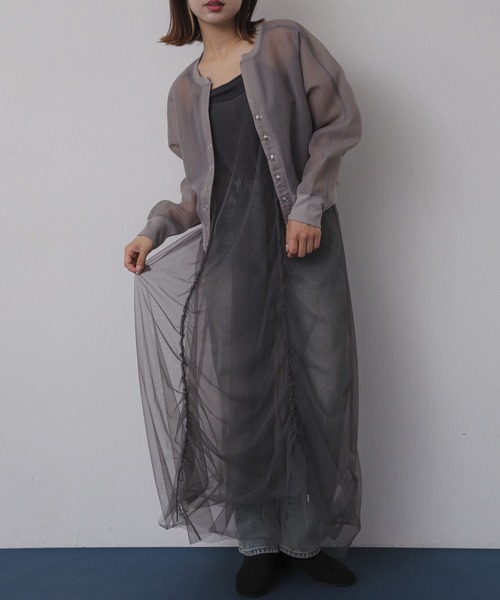 SENSE OF PLACE by URBAN RESEARCH(センスオブプレイスバイアーバンリサーチ)の「チュールレイヤードキャミワンピース(ワンピース・レディース・アイボリー/ブラウン/チャコールグレー・ONE)」の8枚目の写真