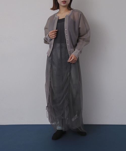 SENSE OF PLACE by URBAN RESEARCH(センスオブプレイスバイアーバンリサーチ)の「チュールレイヤードキャミワンピース(ワンピース・レディース・アイボリー/ブラウン/チャコールグレー・ONE)」の9枚目の写真