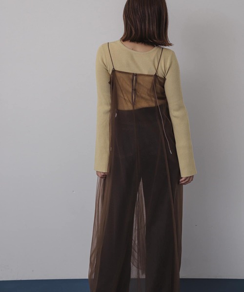 SENSE OF PLACE by URBAN RESEARCH(センスオブプレイスバイアーバンリサーチ)の「チュールレイヤードキャミワンピース(ワンピース・レディース・アイボリー/ブラウン/チャコールグレー・ONE)」の14枚目の写真