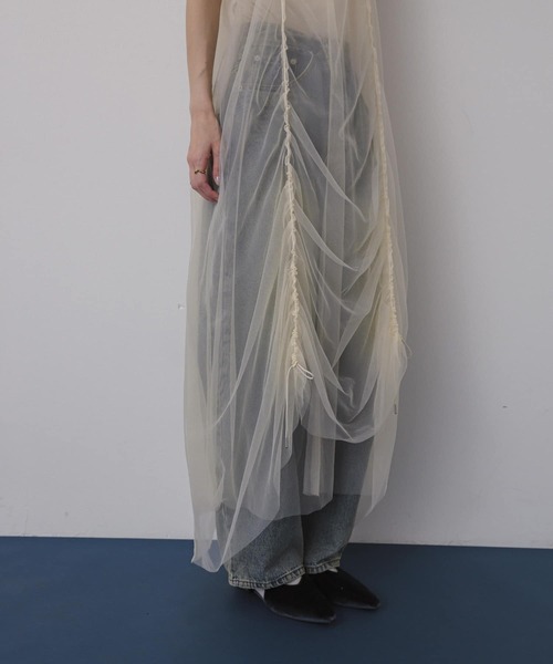 SENSE OF PLACE by URBAN RESEARCH(センスオブプレイスバイアーバンリサーチ)の「チュールレイヤードキャミワンピース(ワンピース・レディース・アイボリー/ブラウン/チャコールグレー・ONE)」の20枚目の写真