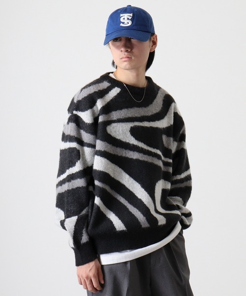 Jungle Storm(ジャングルストーム)の「Marble crew neck sweater / マーブルクルーネックセーター UNISEX(ニット/セーター・メンズ・ブラック/ブルー/イエロー・M/L)」の1枚目の写真