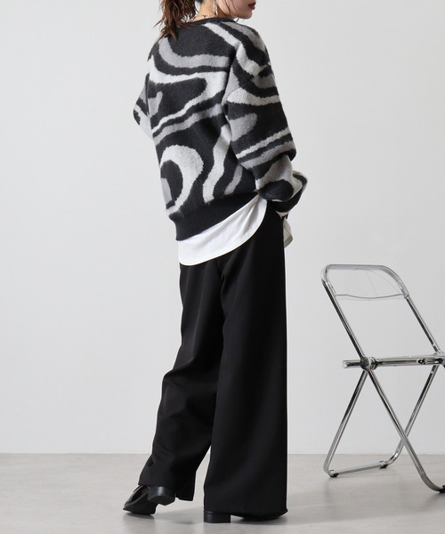 Jungle Storm(ジャングルストーム)の「Marble crew neck sweater / マーブルクルーネックセーター UNISEX(ニット/セーター・メンズ・ブラック/ブルー/イエロー・M/L)」の15枚目の写真
