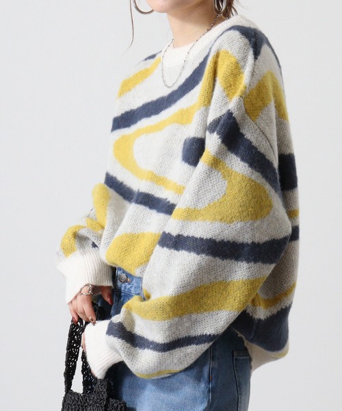 Jungle Storm(ジャングルストーム)の「Marble crew neck sweater / マーブルクルーネックセーター UNISEX(ニット/セーター・メンズ・ブラック/ブルー/イエロー・M/L)」の8枚目の写真