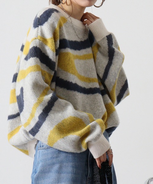 Jungle Storm(ジャングルストーム)の「Marble crew neck sweater / マーブルクルーネックセーター UNISEX(ニット/セーター・メンズ・ブラック/ブルー/イエロー・M/L)」の9枚目の写真