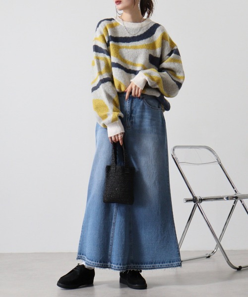 Jungle Storm(ジャングルストーム)の「Marble crew neck sweater / マーブルクルーネックセーター UNISEX(ニット/セーター・メンズ・ブラック/ブルー/イエロー・M/L)」の10枚目の写真