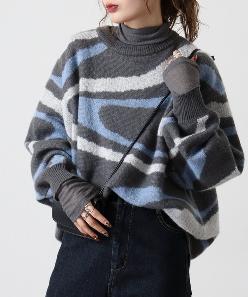 Jungle Storm(ジャングルストーム)の「Marble crew neck sweater / マーブルクルーネックセーター UNISEX(ニット/セーター・メンズ・ブラック/ブルー/イエロー・M/L)」の18枚目の写真