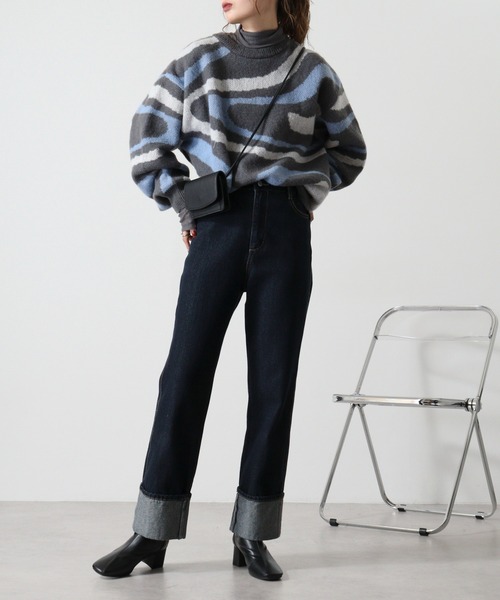 Jungle Storm(ジャングルストーム)の「Marble crew neck sweater / マーブルクルーネックセーター UNISEX(ニット/セーター・メンズ・ブラック/ブルー/イエロー・M/L)」の5枚目の写真