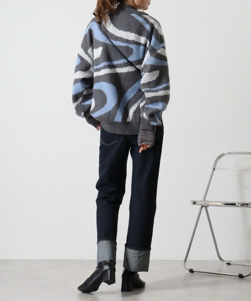Jungle Storm(ジャングルストーム)の「Marble crew neck sweater / マーブルクルーネックセーター UNISEX(ニット/セーター・メンズ・ブラック/ブルー/イエロー・M/L)」の6枚目の写真