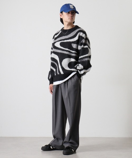 Jungle Storm(ジャングルストーム)の「Marble crew neck sweater / マーブルクルーネックセーター UNISEX(ニット/セーター・メンズ・ブラック/ブルー/イエロー・M/L)」の16枚目の写真