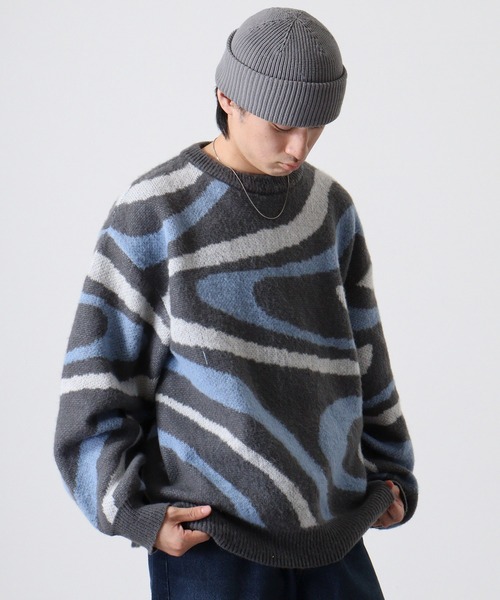 Jungle Storm(ジャングルストーム)の「Marble crew neck sweater / マーブルクルーネックセーター UNISEX(ニット/セーター・メンズ・ブラック/ブルー/イエロー・M/L)」の21枚目の写真