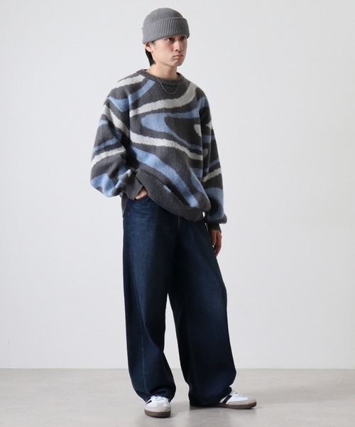 Jungle Storm(ジャングルストーム)の「Marble crew neck sweater / マーブルクルーネックセーター UNISEX(ニット/セーター・メンズ・ブラック/ブルー/イエロー・M/L)」の22枚目の写真