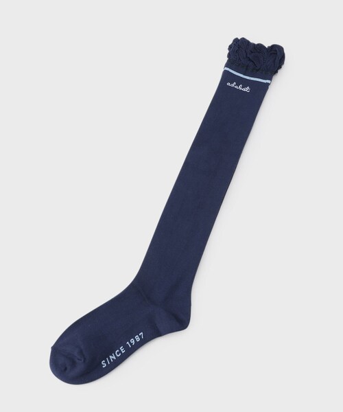 adabat（アダバット）の「フレンチデザイン ニーハイソックス（ソックス/靴下・レディース・ネイビー/グレー・00）」の3枚目の写真