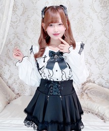 クロス刺繍メローブラウス