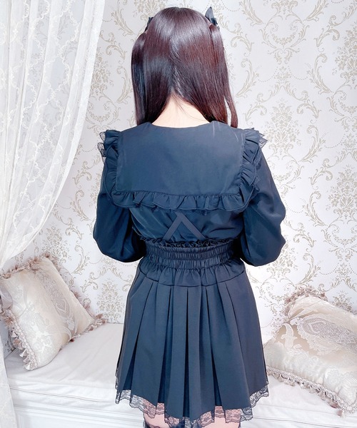 MA*RS（アメーバーマーズ）の「クロス刺繍メローブラウス（シャツ/ブラウス・レディース・ホワイト/ブラック×ホワイト/ブラック・FREE）」の11枚目の写真