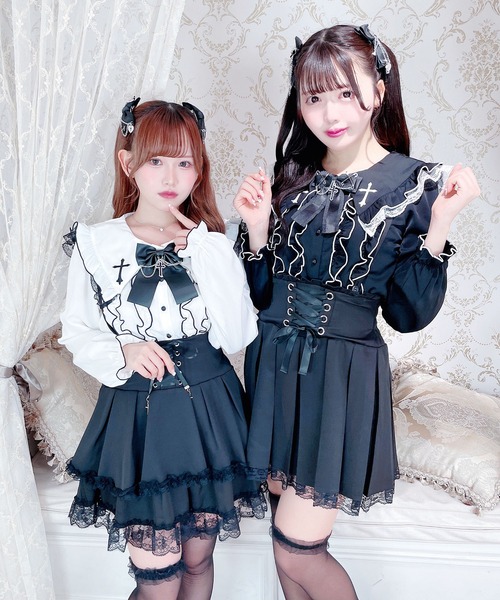 MA*RS（アメーバーマーズ）の「クロス刺繍メローブラウス（シャツ/ブラウス・レディース・ホワイト/ブラック×ホワイト/ブラック・FREE）」の18枚目の写真