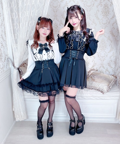 MA*RS（アメーバーマーズ）の「クロス刺繍メローブラウス（シャツ/ブラウス・レディース・ホワイト/ブラック×ホワイト/ブラック・FREE）」の20枚目の写真