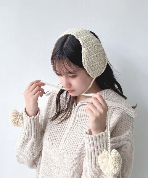 セール】耳あて ポンポンニットイヤーマフ（イヤーマフ）｜AS KNOW AS