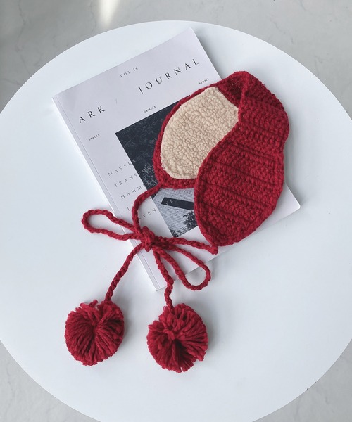 AS KNOW AS plus（アズノゥアズプラス）の「耳あて ポンポンニットイヤーマフ（イヤーマフ・レディース・ブラック/アイボリー/グレー/レッド・FREE）」の8枚目の写真