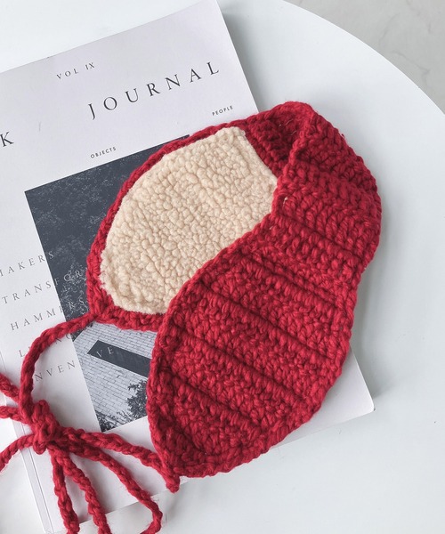 AS KNOW AS plus（アズノゥアズプラス）の「耳あて ポンポンニットイヤーマフ（イヤーマフ・レディース・ブラック/アイボリー/グレー/レッド・FREE）」の10枚目の写真