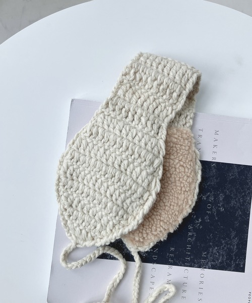 AS KNOW AS plus（アズノゥアズプラス）の「耳あて ポンポンニットイヤーマフ（イヤーマフ・レディース・ブラック/アイボリー/グレー/レッド・FREE）」の13枚目の写真