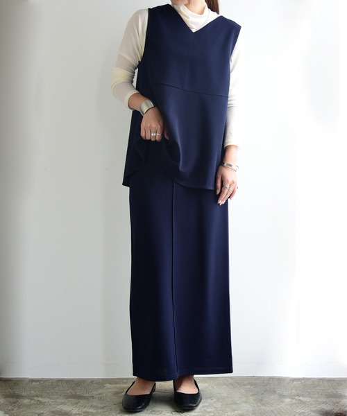 and it_（アンドイット）の「梨地ペプラムプルオーバーベスト（ベスト・レディース・アイボリー/ラベンダー/ブラック/ネイビー・M/L）」の15枚目の写真