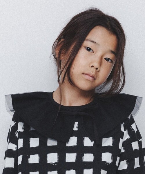 BRANSHES(ブランシェス)の「【b.+A 】金子綾/チュール付き付け襟(付け襟・キッズ・ブラック/オフホワイト・L/M)」の11枚目の写真