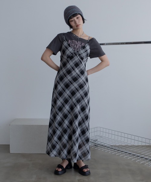 セール】チェックキャミワンピース（ワンピース）｜VACANCY