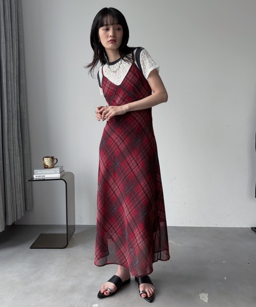 RED VALENTINO キャミソール ワンピース サテンキャミソール ロングキャミソール シルクタッチ キャミ