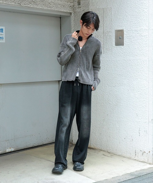 3.3 Field Trip （3.3フィールドトリップ）の「3.3 Field Trip／ピグメントZIPニット（カーディガン/ボレロ・メンズ・ブラック/ダークブラウン・MEDIUM/LARGE）」の3枚目の写真