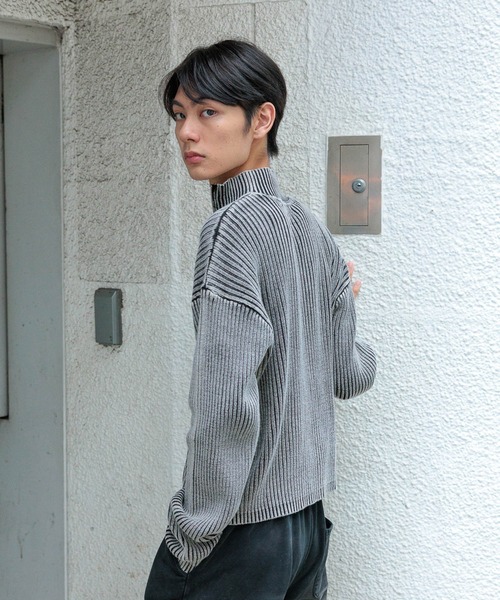 3.3 Field Trip （3.3フィールドトリップ）の「3.3 Field Trip／ピグメントZIPニット（カーディガン/ボレロ・メンズ・ブラック/ダークブラウン・MEDIUM/LARGE）」の7枚目の写真