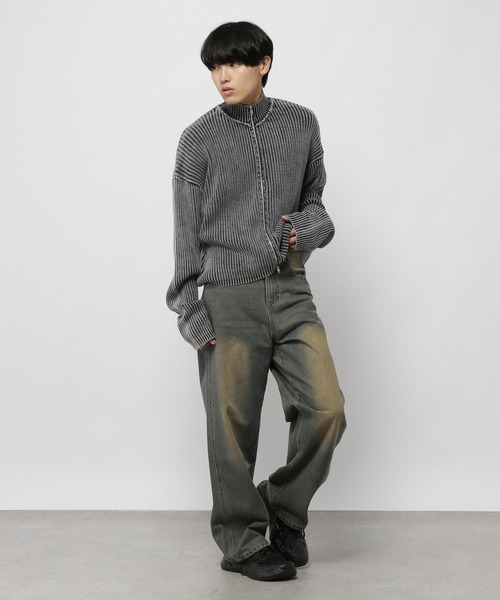 3.3 Field Trip （3.3フィールドトリップ）の「3.3 Field Trip／ピグメントZIPニット（カーディガン/ボレロ・メンズ・ブラック/ダークブラウン・MEDIUM/LARGE）」の22枚目の写真