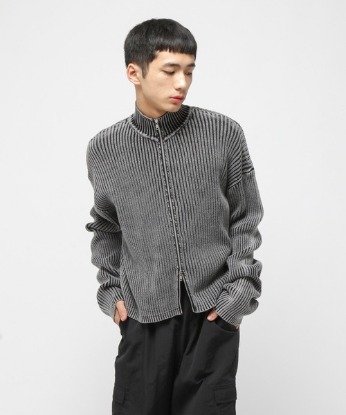 3.3 Field Trip （3.3フィールドトリップ）の「3.3 Field Trip／ピグメントZIPニット（カーディガン/ボレロ・メンズ・ブラック/ダークブラウン・MEDIUM/LARGE）」の18枚目の写真