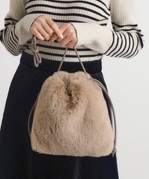 grove | リサイクルエコファー巾着ショルダー(ショルダーバッグ)